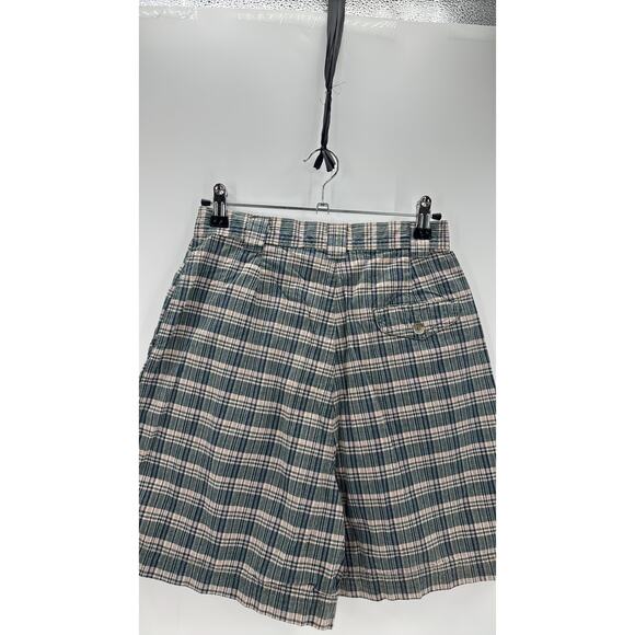 Vintage Partners plaid front pleated 90s high waisted Bermuda lpreppy shorts - Picture 6 of 9